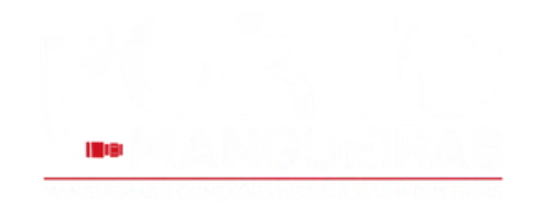 Porto mangueiras logo branca e vermelha fundo transparente